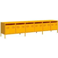 vidaXL Armoire TV jaune moutarde 202x39x43,5 cm Acier laminé à froid