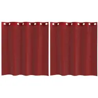 vidaXL Voile Rideaux avec oeillets 2 pcs. Rouge vin