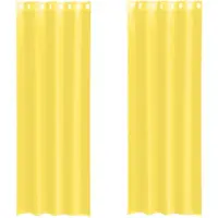 vidaXL Voile Rideaux avec oeillets 2 pcs. Jaune