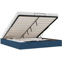 vidaXL Lit ottoman sans matelas bleu 180x200 cm Tissu