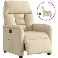 vidaXL Fauteuil relax électrique Crème Tissu
