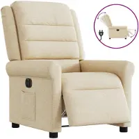 vidaXL Fauteuil relax électrique Crème Tissu