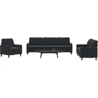 vidaXL Ensemble de canapés 4 pièces avec coussins Noir velours