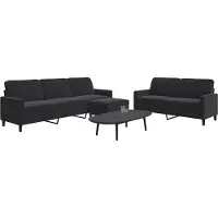 vidaXL Ensemble de canapés 3 pièces avec coussins Noir velours