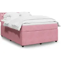 vidaXL Lit boxspring avec matelas rose 140x190 cm velours