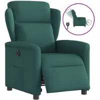 vidaXL Fauteuil relax électrique vert foncé Tissu