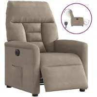 vidaXL Fauteuil relax électrique Taupe Tissu microfibre
