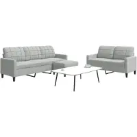 vidaXL Ensemble de canapés 3 pièces avec coussins gris clair velours