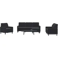 vidaXL Ensemble de canapés 4 pièces avec coussins Noir velours
