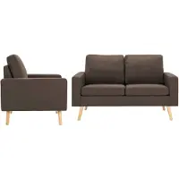vidaXL Ensemble de canapés 2 pièces tissu brun