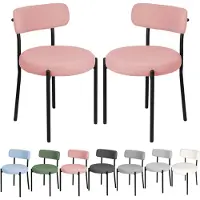 Merkloos Ensemble de 2 chaises de salle à manger en velours, idéales pour la salle à manger ou la chambre