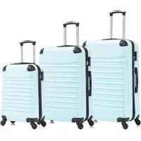 Merkloos Ensemble de valises composé de trois pièces, comprenant une valise cabine et une serrure à combinaison