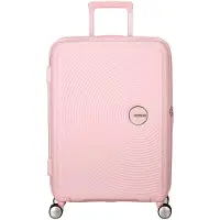 Merkloos Valise à roulettes avec roues multidirectionnelles et volume extensible, de couleur rose pastel