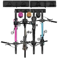 Merkloos Étagère murale robuste pour 4 vélos
