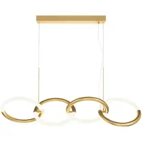 Maytoni Suspension LED, design anneau, doré, mobile, L 100 cm
