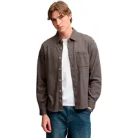 Superdry pour homme. M4011187A Chemise Twill Tweed taupe (M), Casuel, Laine, Classique, Manche longue