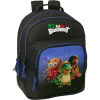 Safta Brainrot, sac à dos double de 20 litres, couleur noire. Pour enfants, couleur noire, taille unique