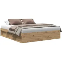 vidaXL Cadre de lit sans matelas Chêne Artisan 200x200cm Bois composite