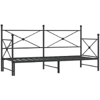 vidaXL Lit de jour extensible sans matelas noir 90x200 cm acier