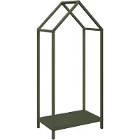 vidaXL Étagère à bois de chauffage vert olive 40x25x90 cm Acier laminé à froid