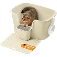 Feandrea Litière pour chat , avec des parois latérales hautes