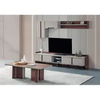 AEA Stilvolle Wohnzimmer Wandgarnitur Designer TV-Ständer Holz Couchtisch