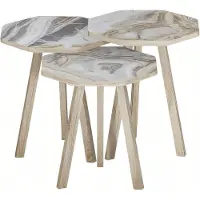 AEA Moderner grauer Holz-Couchtisch-Set mit stilvollem Design