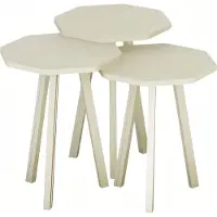 AEA Elegantes weißes Couchtisch-Set aus Holz im modernen Design