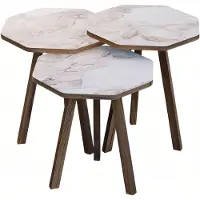 AEA Elegantes graues Couchtisch-Set aus Holz im modernen Design