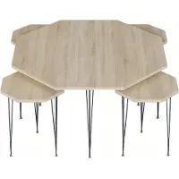 Xl Moebel Gmbh Eleganter Holz-Couchtisch mit Beistelltischen in Braun