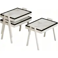 AEA Weißes Holz Couchtisch-Set im modernen Design