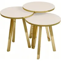 AEA Elegantes weißes Couchtisch-Set aus Holz und Metall