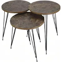 Xl Moebel Gmbh Elegantes braunes Couchtisch-Set aus Holz und Metall