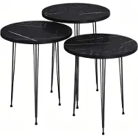 Xl Moebel Gmbh Elegantes schwarzes Couchtisch-Set aus Holz und Metall