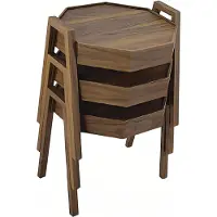 AEA Couchtisch-Set aus Holz in Braun modern elegant