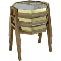 AEA Couchtisch-Set aus Holz in Braun modern eleganter Stil