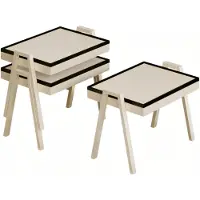 AEA Couchtisch-Set aus Holz in Beige, eleganter moderner Stil