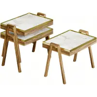 AEA Couchtisch-Set aus Holz in Beige modern elegant