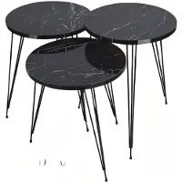 Xl Moebel Gmbh Elegantes schwarzes Couchtisch-Set aus Holz und Metall