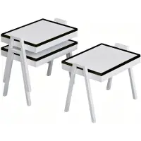 AEA Elegantes weißes Couchtisch-Set aus Holz modernes Design