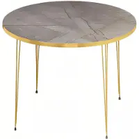 AEA Moderner grauer Couchtisch aus Holz und Edelstahl