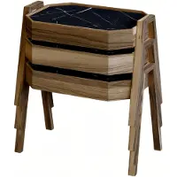 AEA Schwarzes Holz Couchtisch-Set modern und stilvoll