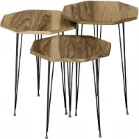 AEA Moderner brauner Couchtisch aus Holz und Metall