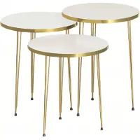 Xl Moebel Gmbh Weißes modernes Couchtisch-Set aus Holz und Edelstahl