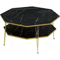 AEA Eleganter schwarzer Couchtisch aus Holz mit modernem Design