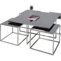 AEA Grauer Couchtisch aus Edelstahl modern und elegant