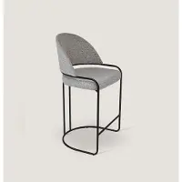 AEA Grauer Barhocker Mit Edelstahlfüßen Esszimmerstuhl Hohe Design Stühle