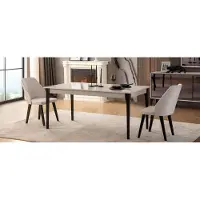 AEA Esszimmertisch Esstisch Tisch Esszimmer Möbel Essecke Holz Weiß