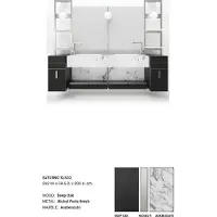 AEA Lavabo de salle de bains italien noir Lavabo armoire classique nouveau