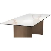 AEA Table de salle à manger Bois Tables de salle à manger Style Moderne Marron Design Métal